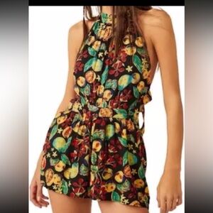 Free People Coral Tides Romper. NWT. Size XS